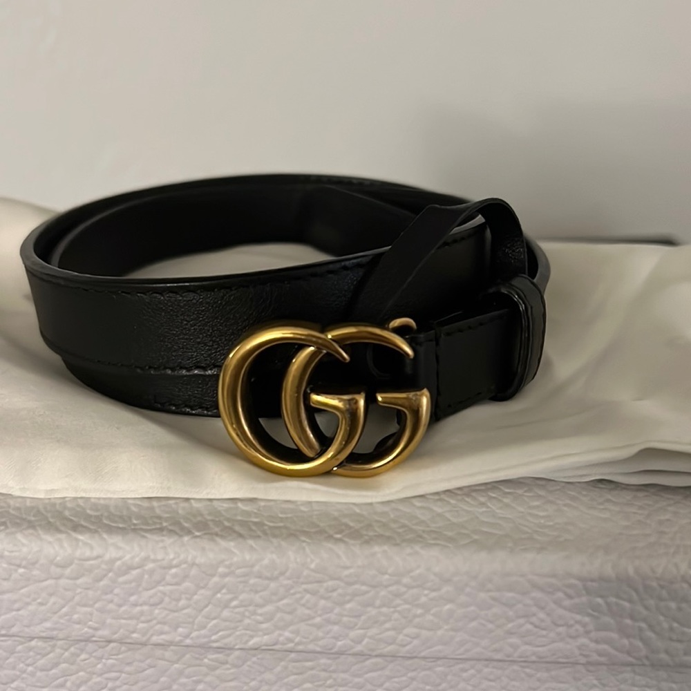 Authentic Gucci black/gold belt